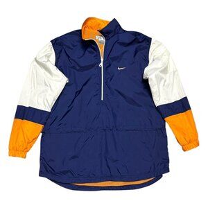 NIKE Vintage Y2K Retro Blue Orange Half Zip Windbreaker Jacket Womens Large